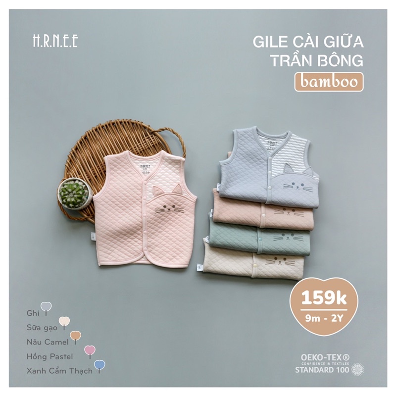 Hrnee ! Áo gi-lê Trần bông cài giữa cho các bé từ 6m-2y siêu mềm siêu ấm!