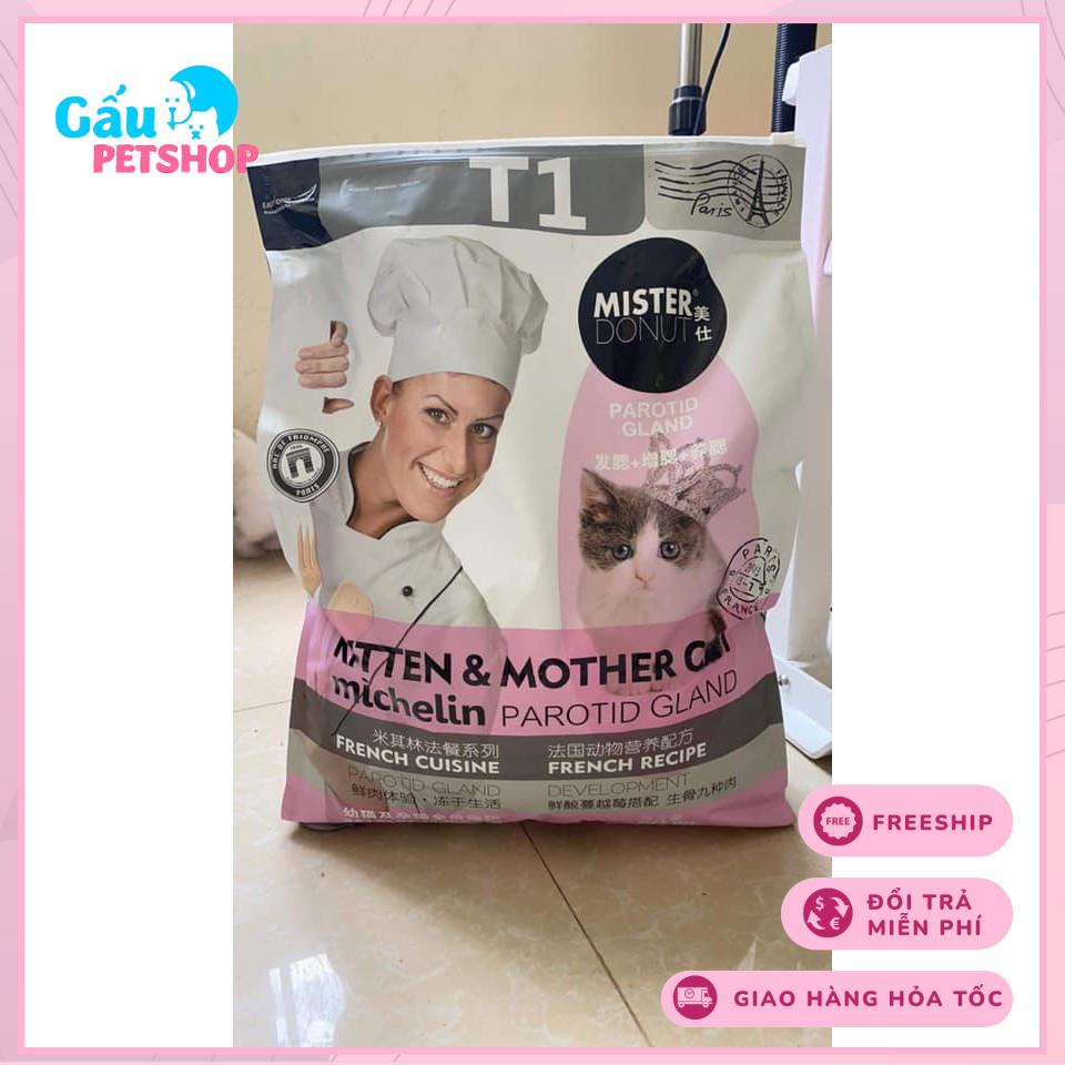 Thức ăn hạt cao cấp MISTER DONUT T1 cho mèo mẹ và mèo con 9kg