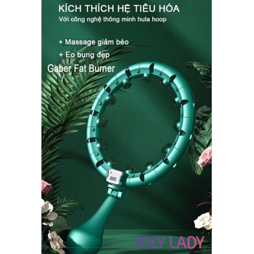 Vòng lắc Hulahop giảm mỡ eo hiệu quả, vòng lắc thông minh massage bụng Joly Lady