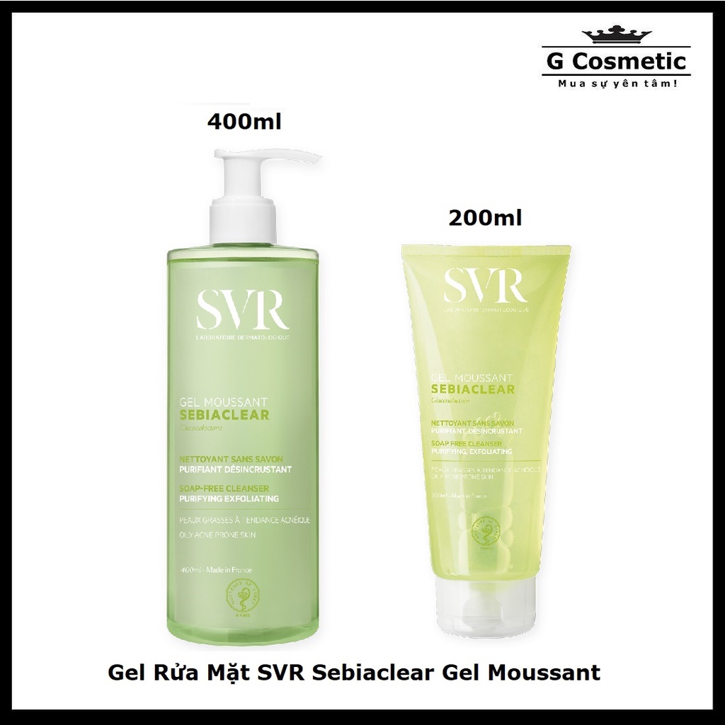 Sữa Rửa Mặt SVR Gel Moussant Cho Da Dầu Mụn & Da Nhạy Cảm