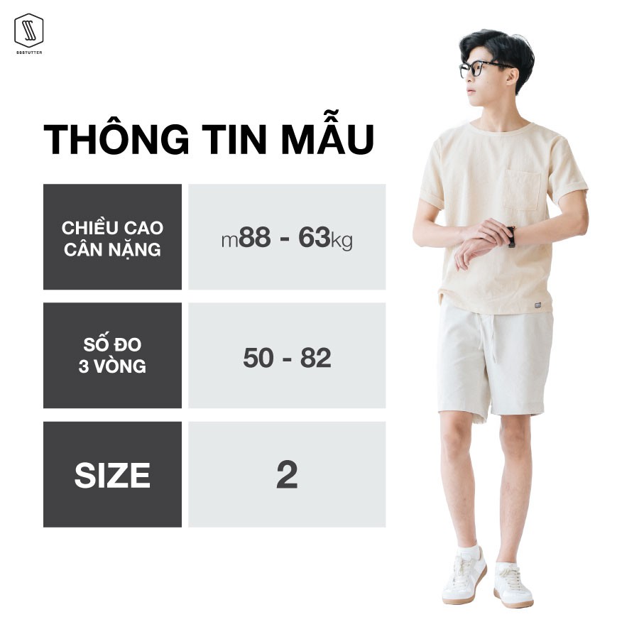 Áo phông Nam tay ngắn có túi ngực SSSTUTTER cổ tròn ngắn tay Vải Linen siêu thoáng mát 5 màu Linen Tee | BigBuy360 - bigbuy360.vn