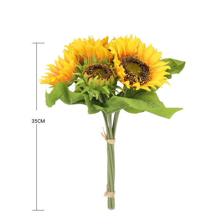 1 bó hoa hướng dương cỡ to gồm 7 cành - TẶNG KÈM 3 mét dây thừng - hoa giả nhân tạo