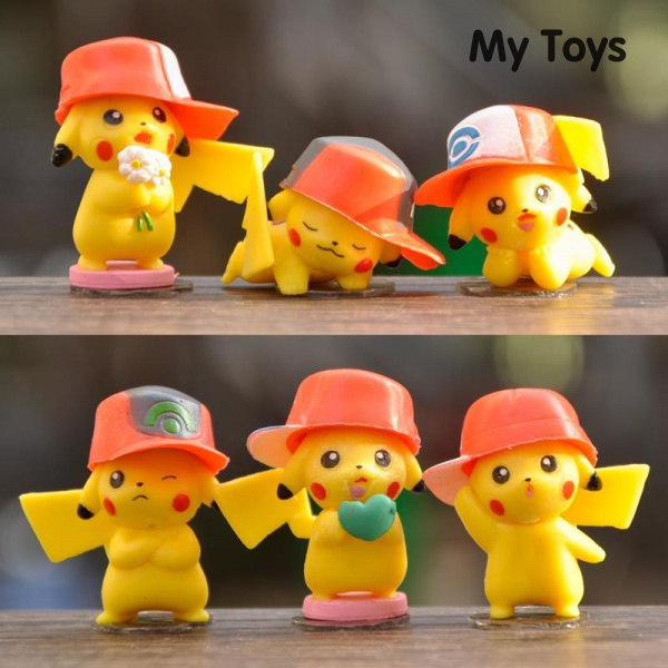 Mũ Bóng Chày Series Pikachu Hộp Mù ELF Đồ Trang Trí Tay Búp Bê Thú Nhựa Pokemon Pokémon Hộp Quà Tặng