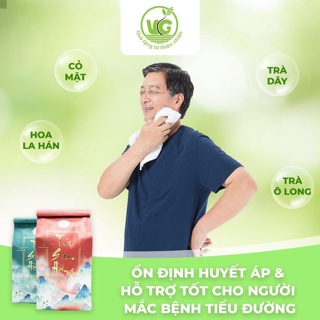 Trà Sam Hồng  Trà Thảo Dược Thanh Nhiệt Thanh Lọc Mát Gan An Thần Dễ Ngủ Hỗ Trợ Đau Dạ Dày
