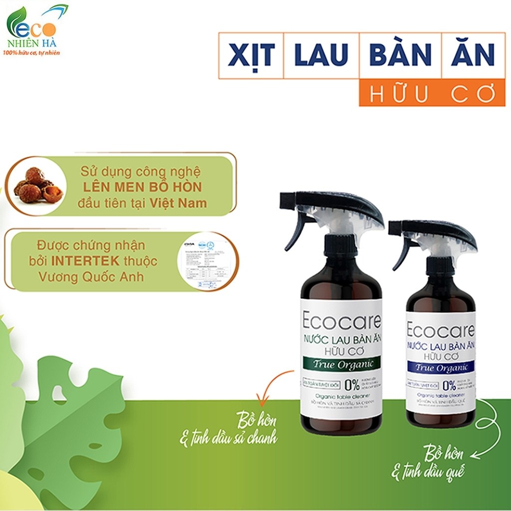 Nước lau bàn ăn ECOCARE 500ml tinh dầu quế, nước lau kính, lau bếp, đuổi muỗi, khử khuẩn