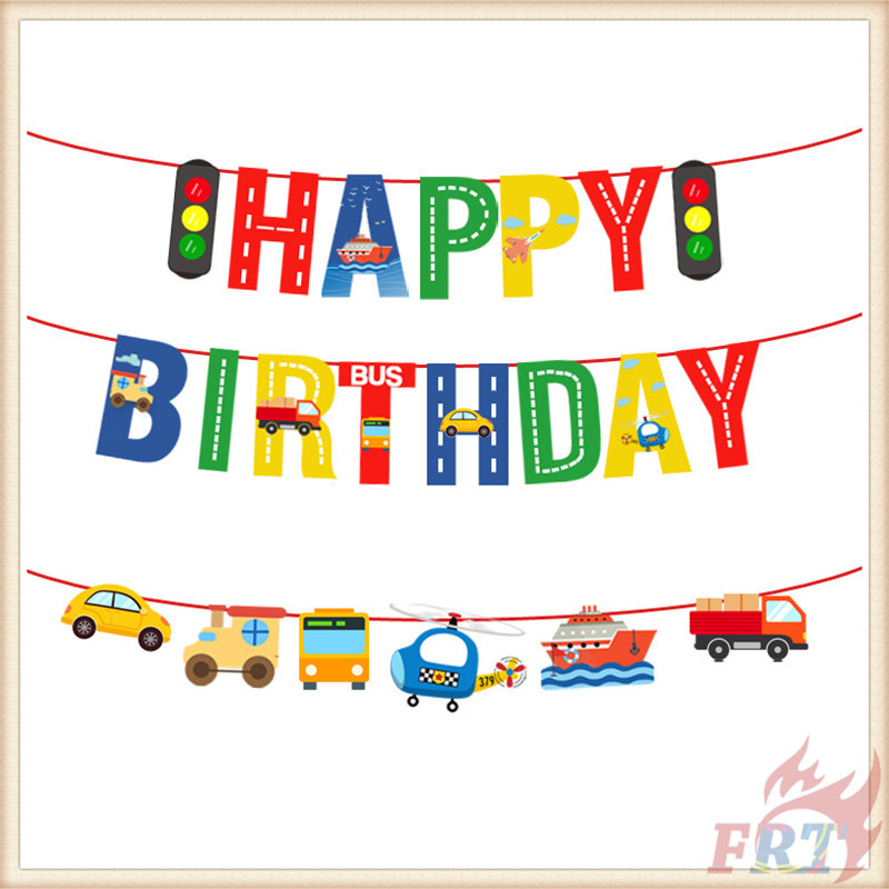 ♦ Trang Trí Tiệc - Banner / Bánh Topper ♦ Phụ Kiện Trang Trí Bánh Kem Sinh Nhật Hình Phương Tiện Giao Thông Dễ Thương