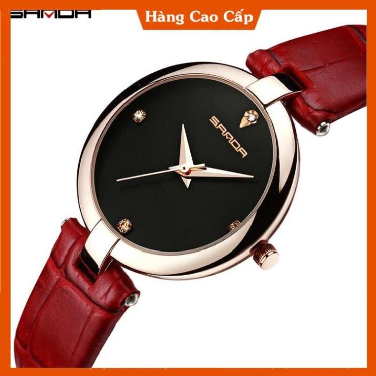Đồng Hồ Nữ SANDA JAPAN 196 Dây da cao cấp - Tặng kèm hộp & Pin