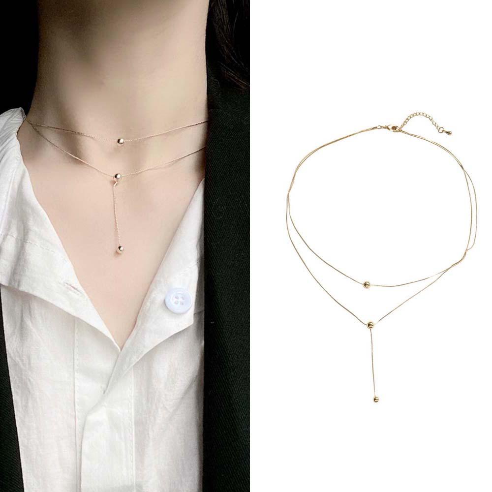 Vòng Cổ Choker Hai Lớp Đính Hạt Đơn Giản Kpop