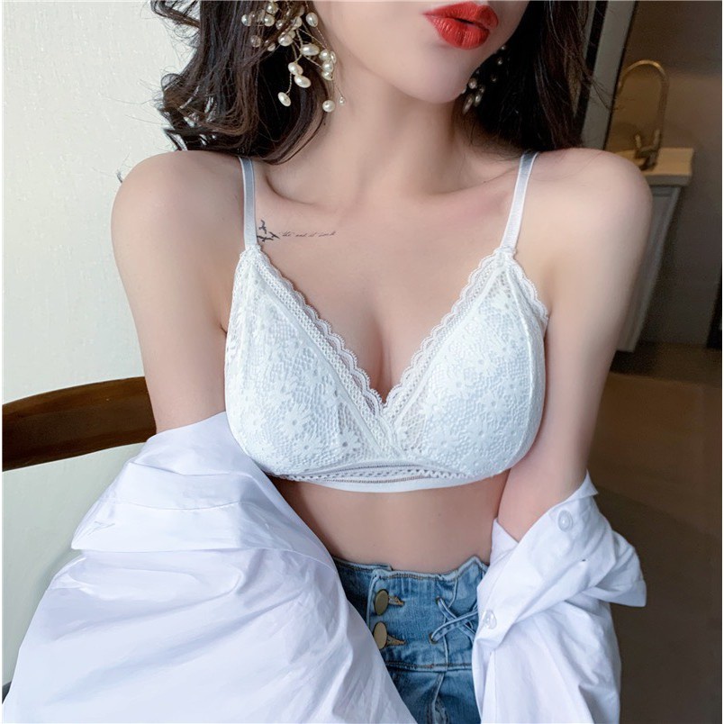 Áo Lót Nữ - Áo Lót Ren Không Gọng Hoa cao cấp tôn vòng 1 gợi cảm DAN STORE MÃ 7338