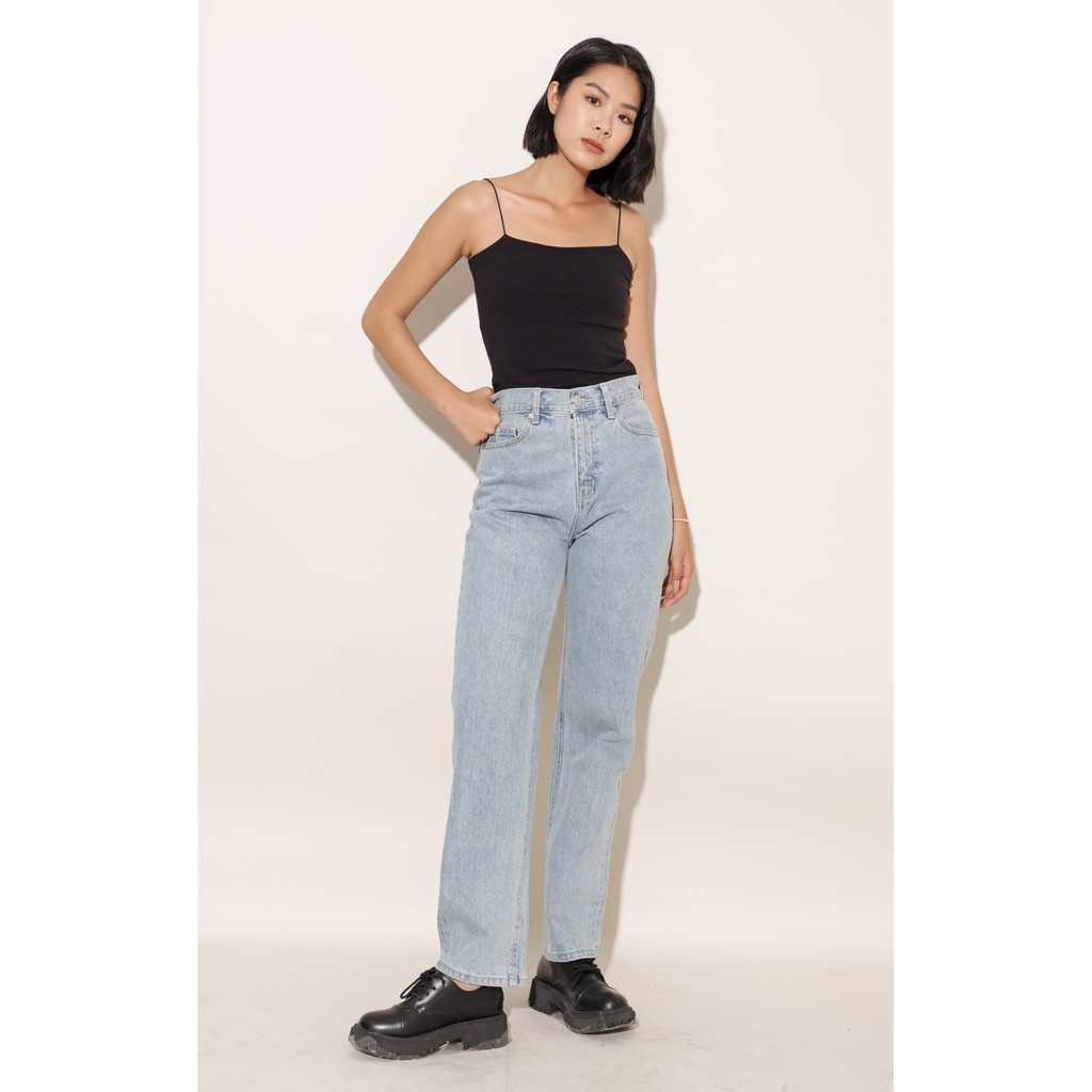 Áo 2 dây croptop basic thời trang GAGO sleeveless plain t-shirt màu đen GA3216