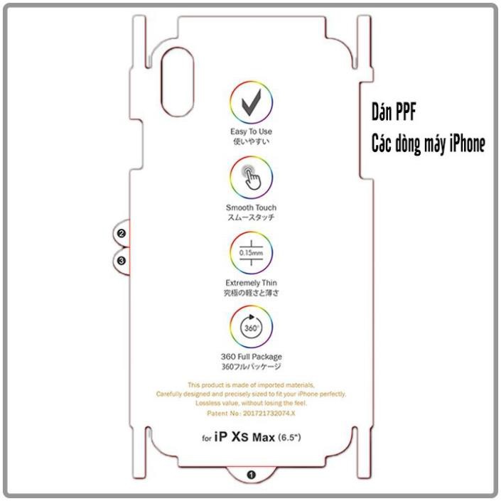 PPF Màu Cầu Vồng dán mặt lưng iPhone 13 Promax /6plus/6s plus/7 plus/8plus/X/Xs/Xsmax/11/11 Pro/11 Pro max/12