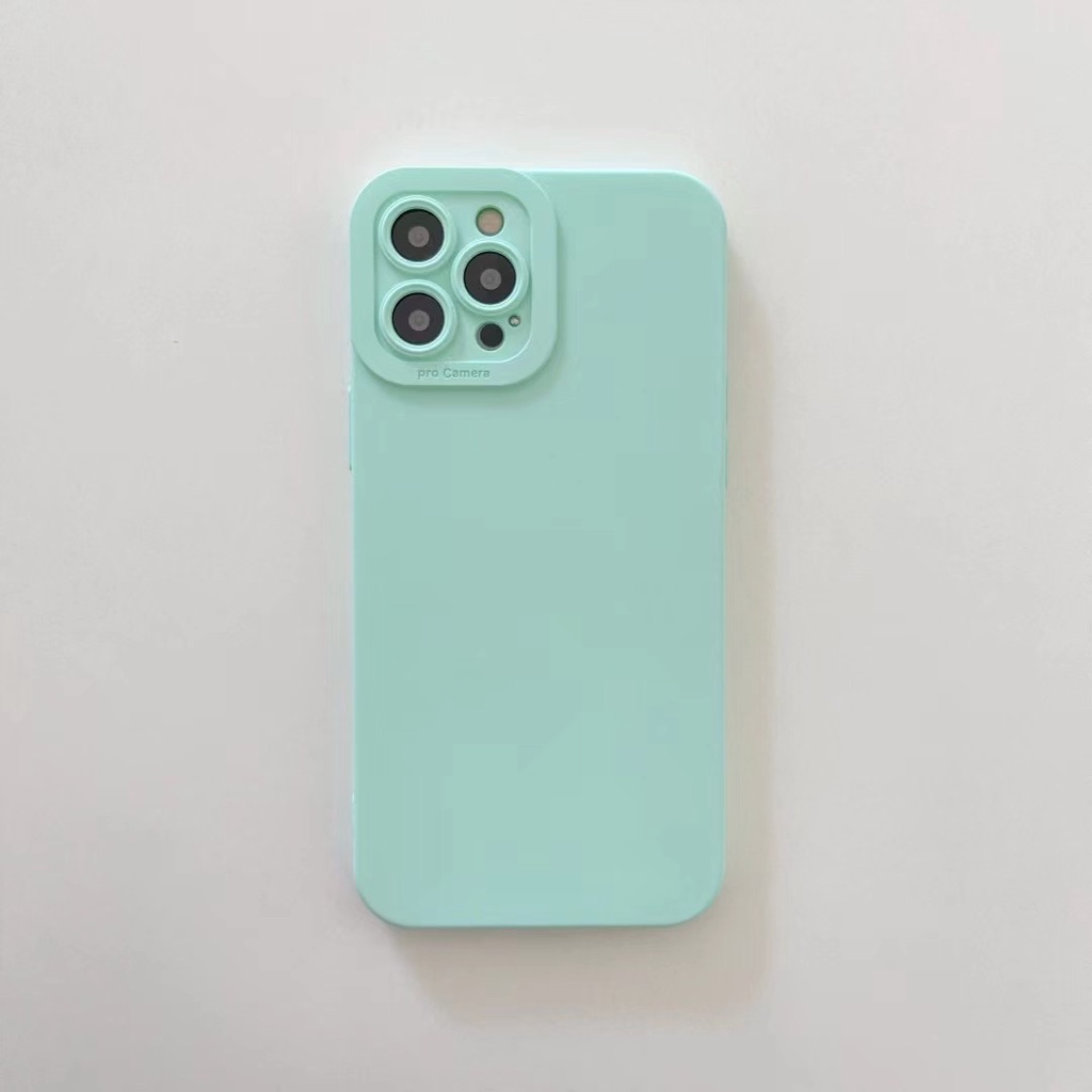 Ốp Điện Thoại tpu Mềm Mịn Màu Xanh Lá Nhạt Cho iphone 13 pro max ins12 pro max 11 pro max xsmax