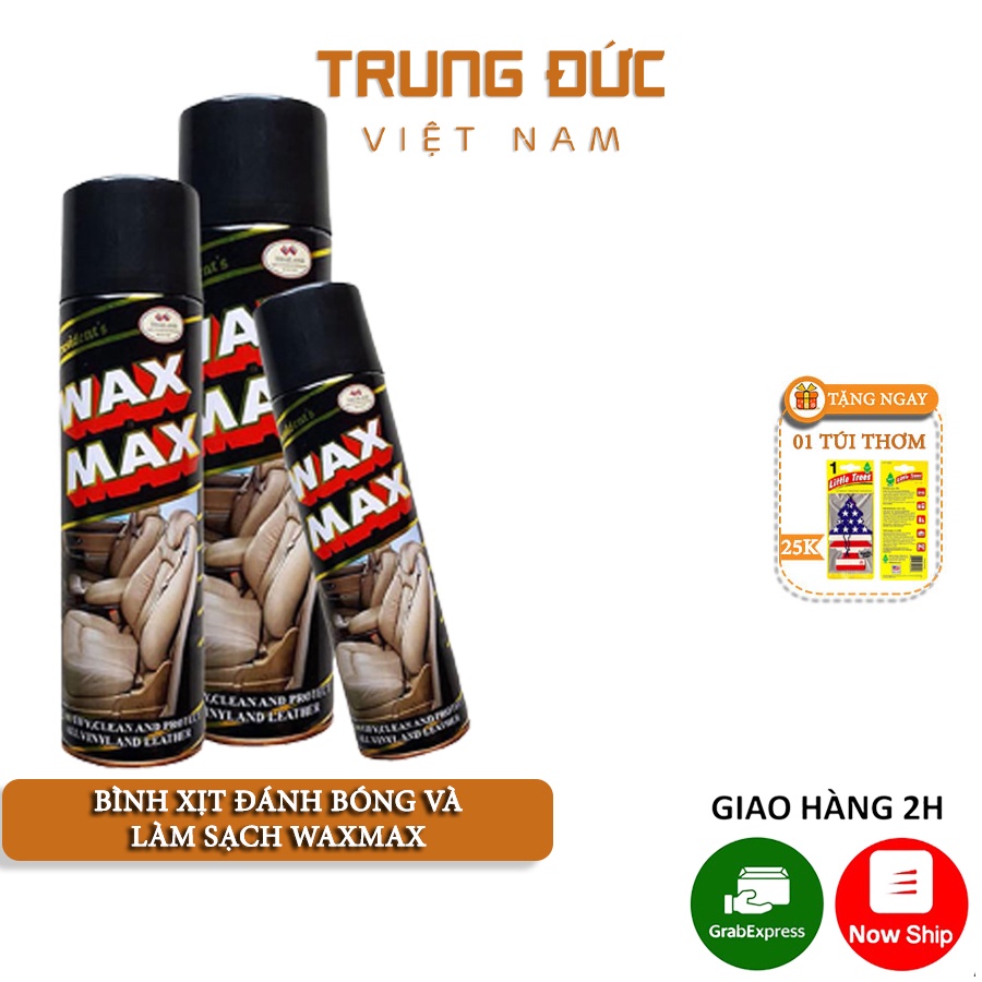 Chai xịt tẩy TRUNGDUCVN WAXMAX vệ sinh nội thất ô tô dạng xịt làm sạch ghế da, trần nỉ ô tô, đồ gỗ…