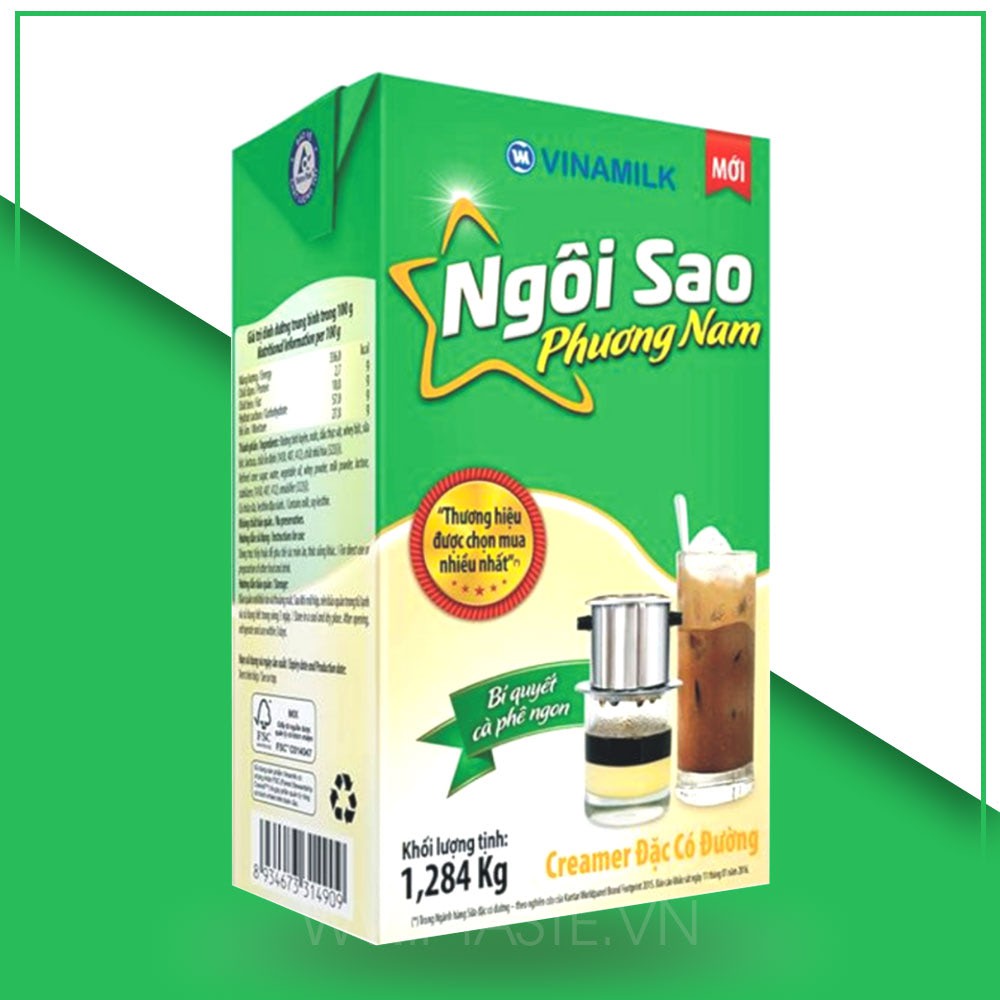 [Date T8/24] Sữa Đặc Có Đường Ngôi Sao Phương Nam Hộp Giấy 1284g