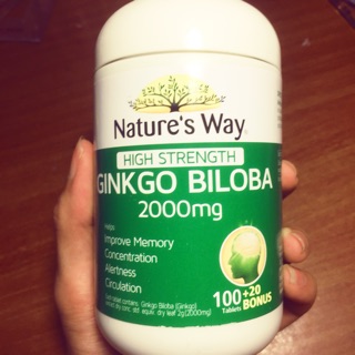 (Tem Chemist) Ginkgo Biloba 2000mg, viên uống tuần hoàn não Úc Nature's Way,100 viên