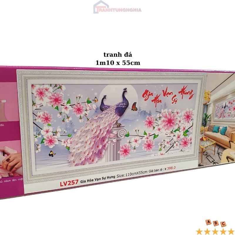 Tranh đính đá công gia hòa vạn sự hưng 1m10 x 50cm