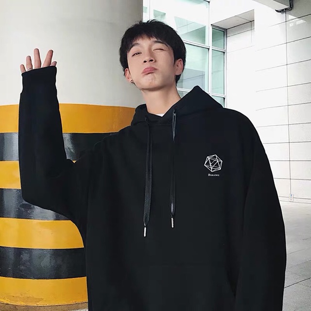 Áo hoodie vải nỉ lót bông dày dặn thêu hình khối | BigBuy360 - bigbuy360.vn