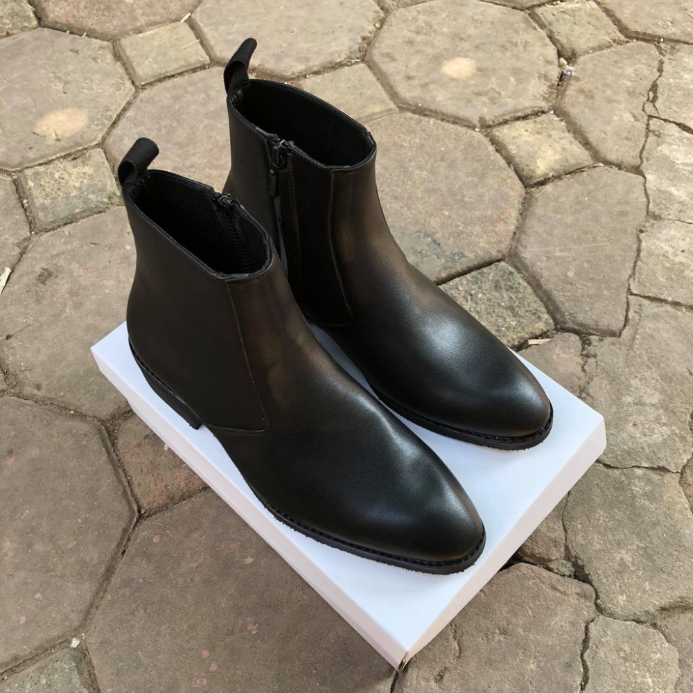 Giày Boots cao cổ nam SN03 da bò đế độn 4,5cm thời trang