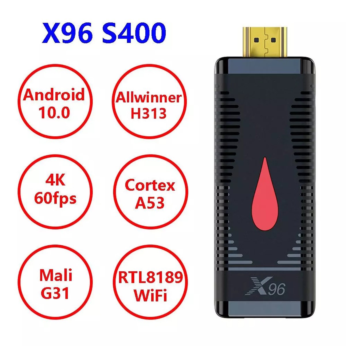 Bộ Tv Box X96 S400 Android 10.0 Allwinner H313 1gb Ram 8gb Rom 2.4g Wifi Smart Tv Box