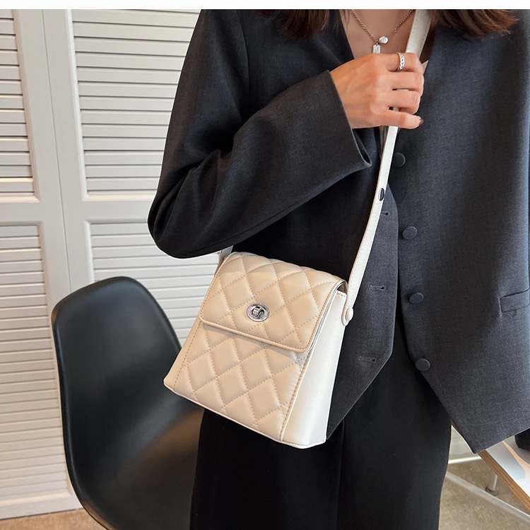 Túi đeo vai IELGY họa tiết hình thoi thiết kế thời trang cho nữ