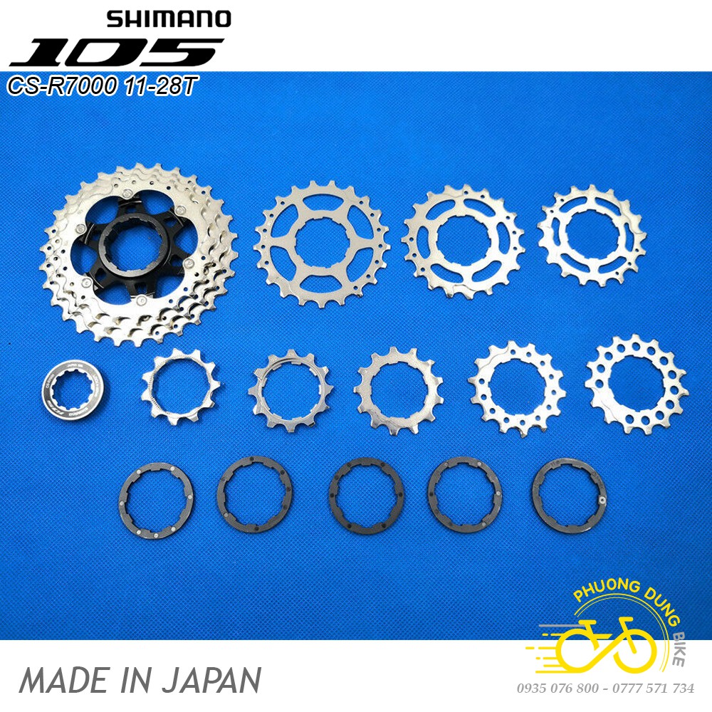 Líp thả líp 11 xe đạp SHIMANO 105 CS R7000 11 Speed - Hàng chính Hãng