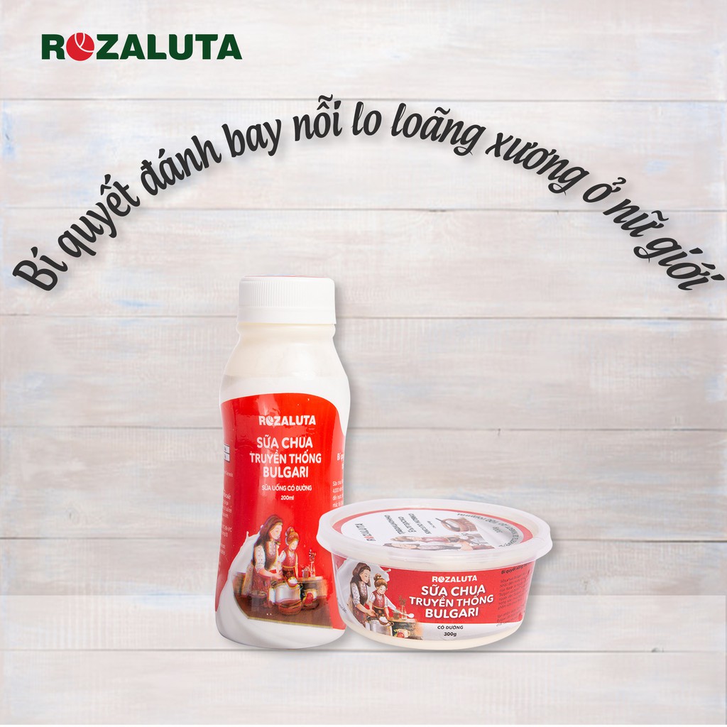 Sữa chua uống có đường Rozaluta - Sữa chua truyền thống Bulgari 200ml/chai