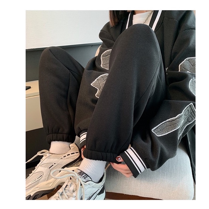Quần jogger ống rộng tổ ong bo chân KH305, quần nỉ thể thao nữ kiểu dáng ulzzang