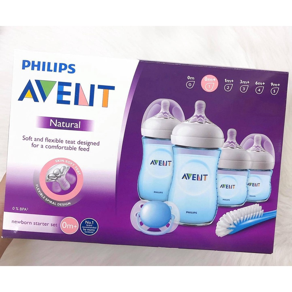 SET 4 Bình Sữa Avent Natural 125ml - 260ml