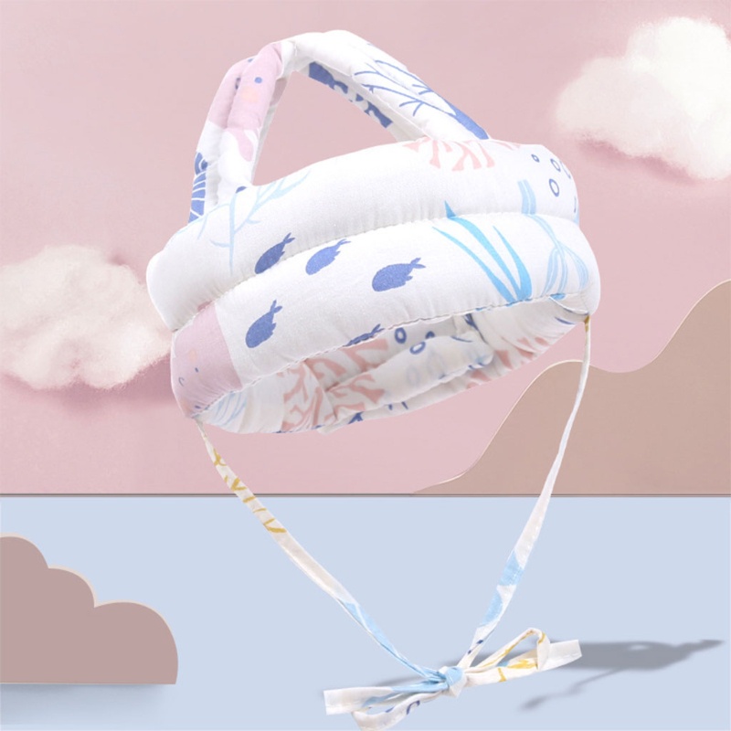 Mũ Bảo Hiểm Bảo Vệ Đầu Chống Va Chạm Bằng Vải Cotton Dành Cho Trẻ Sơ Sinh