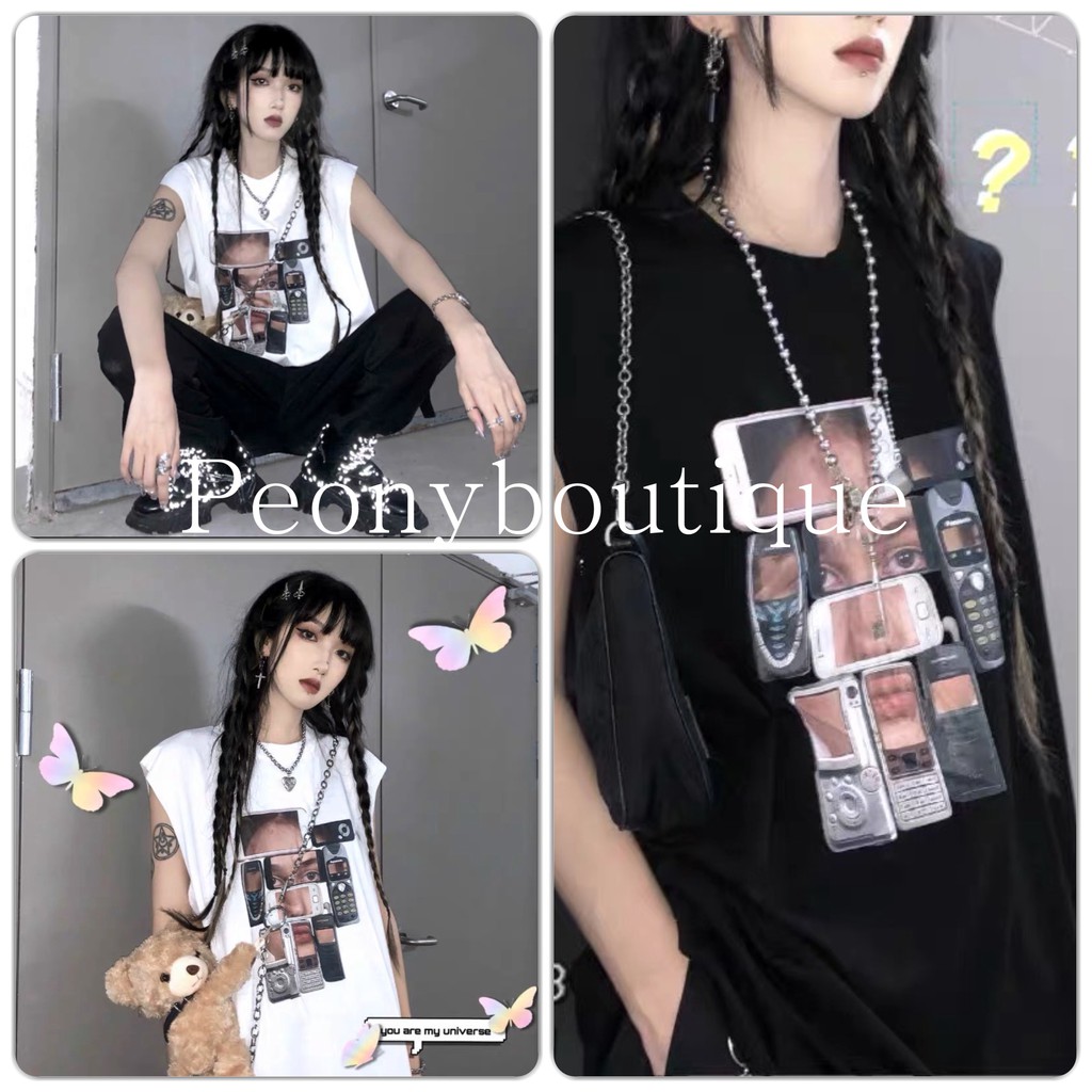 Áo Tanktop in Phone PEONYB Unisex [FREESHIP]🌸 Thun form rộng cá tính, phông ba lỗ dáng suông phong cách nam nữ Ulzzang 🌸