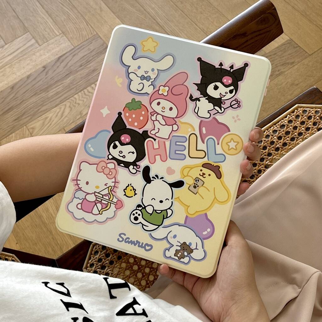 SANRIO Ốp Máy Tính Bảng Cho iPad10th 2022 Mini6 iPad 5 6 7 8 9 Air Air1 Air2 Air3 Air4 Air5 10.9 "Pro10.5 IPad10.2" Pro11 Pro12.9 2018 2020 2021