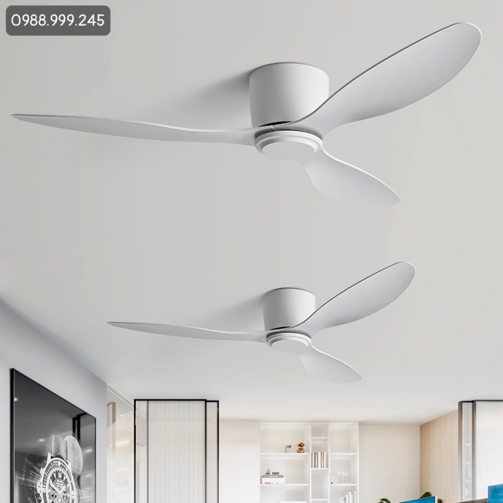 QUẠT TRẦN 3 CÁNH SIÊU ĐẸP DÀNH CHO CHUNG CƯ TRẦN THẤP - HIỆN ĐẠI - ĐỘNG CƠ DC 6 TỐC ĐỘ MÁT....