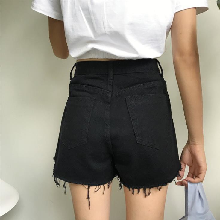 Quần jeans ngắn cho nữ xẻ tà ống rộng thời trang trẻ trung  ཾ