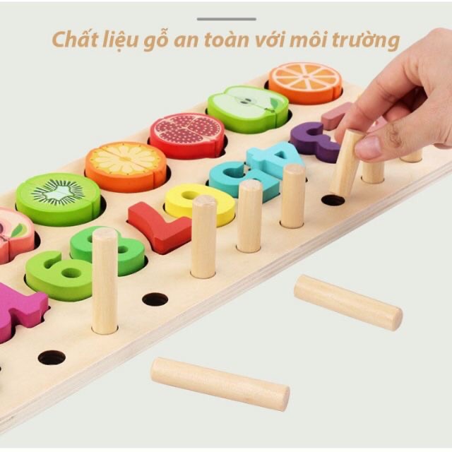 Bộ đồ chơi cắt ghép hoa quả năm châm và học số