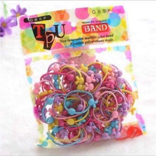 1 túi 50 chun buộc tóc trẻ em nhiều màu