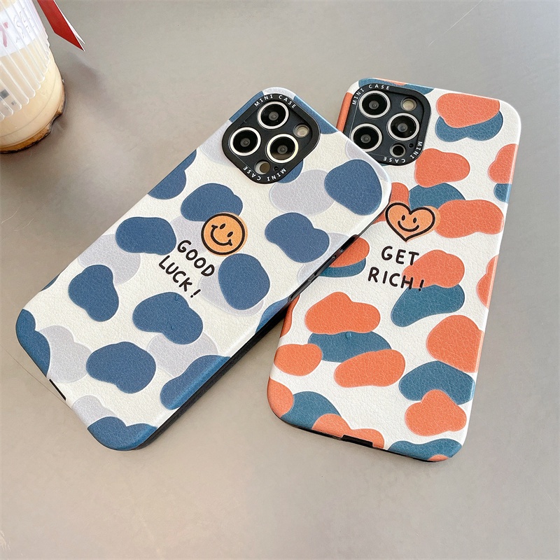 Ốp điện thoại họa tiết da báo hình mặt cười cho iPhone11ProMax 12ProMax 12Pro12 11 XS XR XSMax 13Pro 13ProMax