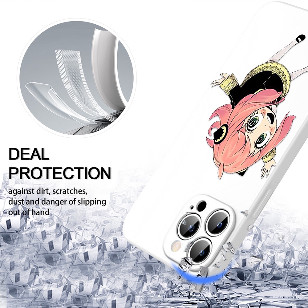 Ốp Điện Thoại Nhựa Dẻo In Hình Anime Spy×Family Với Cạnh Thẳng Cho iPhone 13 Pro Max 11 12 lPhone 7 8 Plus SE 2020