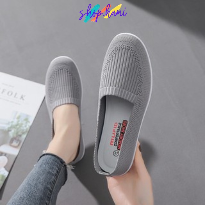 Giày Lười Xinh Siêu Nhẹ - Siêu Mềm - Siêu Thoáng 3 Màu Đen, Be, Ghi Đủ Size 35-41 Cho Các Nàng Lựa Chọn SHOP HAMI G23