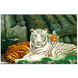 Tranh gắn đá kim cương AB Bạch Hổ YN5335