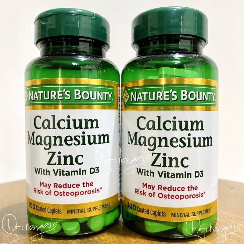 Nature’s Bounty Calcium Magnesium Zinc with D3 bổ sung Canxi magie kẽm ngừa loãng xương, giúp xương chắc khoẻ 100v từ Mỹ