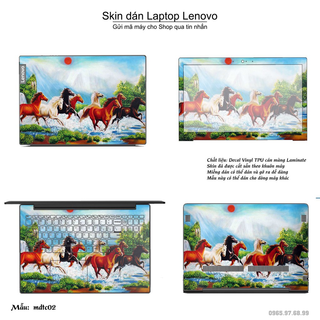 Skin dán Laptop Lenovo in hình Mã Đáo Thành Công (inbox mã máy cho Shop)