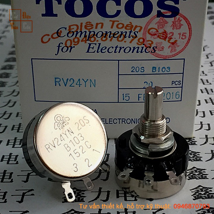 Biến trở tocos Biến trở xoay Chiết áp tocos RV24YN 20S 1K 10K 100K 5k 50K 500K B103,B102,B104,B202,B203,B504,B503,B502