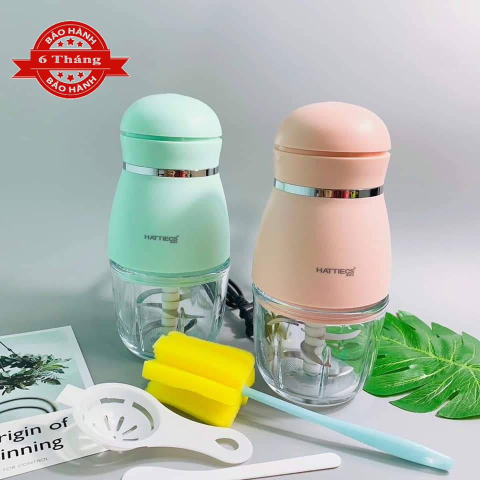 Máy xay đa năng Hattiecs bản nâng cấp 6 lưỡi chính hãng- Máy xay cho bé ăn dặm, máy xay thịt, rau củ quả