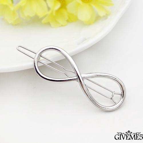 Kẹp tóc hình tam giác/mặt trăng/hình tròn bằng hợp kim thời trang xinh xắn