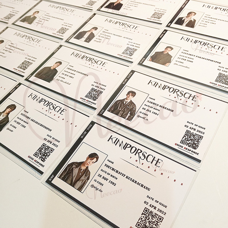1 ID Card KINNPORSCHE The Series 16 Thành Viên MileApo BibleBuild JeffBarcode JobBas PongTong Designed Unoff Neecao
