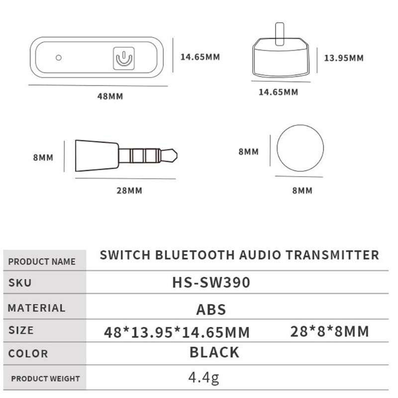 Thiết Bị Truyền Nhận Tín Hiệu Bluetooth Không Dây Với Giắc Cắm 3.5mm Cho Nintendo Switch / Pc / Ps4 / Ps5