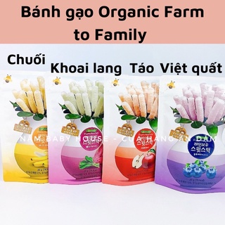 Bánh gạo ăn dặm hoa quả hữu cơ Organic Rice Puffs Farm to Family Hàn Quốc 20g