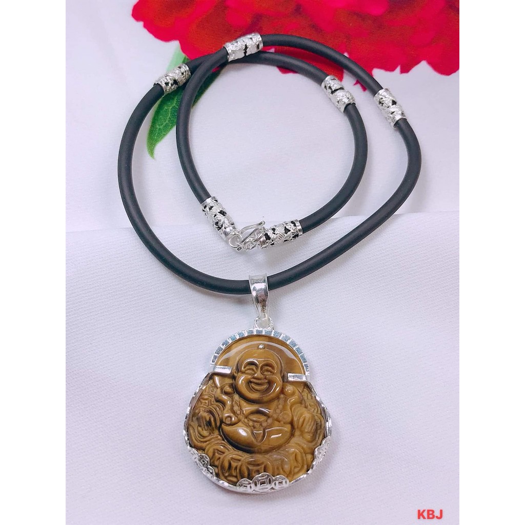 Dây da mặt phật ốp bạc