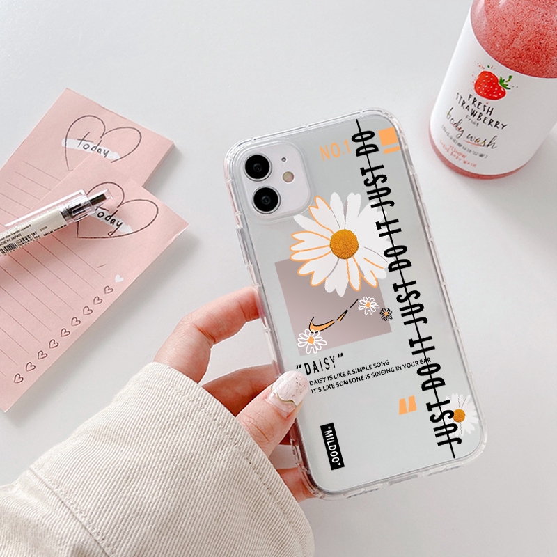 Ốp điện thoại TPU trong suốt chống sốc họa tiết hoa cúc cho iPhone 6 6s 7 8 6plus 7plus 8plus X XS Xsmax XR 11 11Pro Max  12/12Pro 12Promax 12Mini | BigBuy360 - bigbuy360.vn