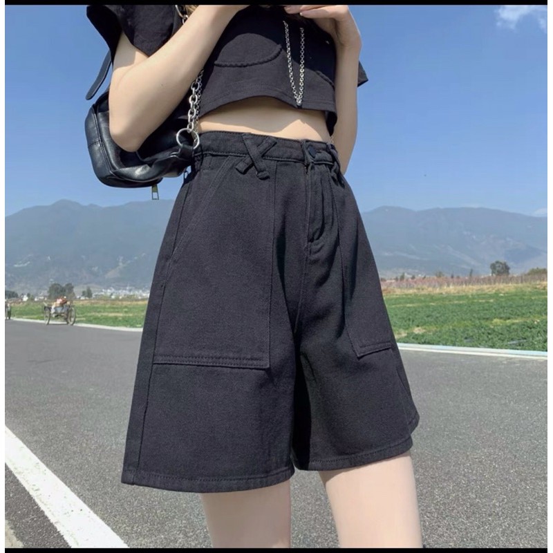 Quần short Kaki ngố lưng cao túi kiểu đĩa chéo. Size SML Có 2 màu hàng VNXK Ms111